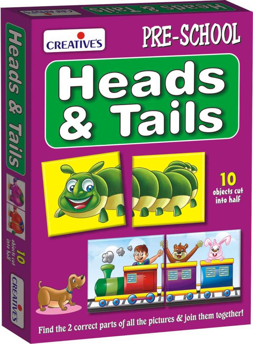 CreativeS Heads & Tails | Educational Game | Matching Puzzles | Early Learner Matching Game | Matching Skills | Problem Solving