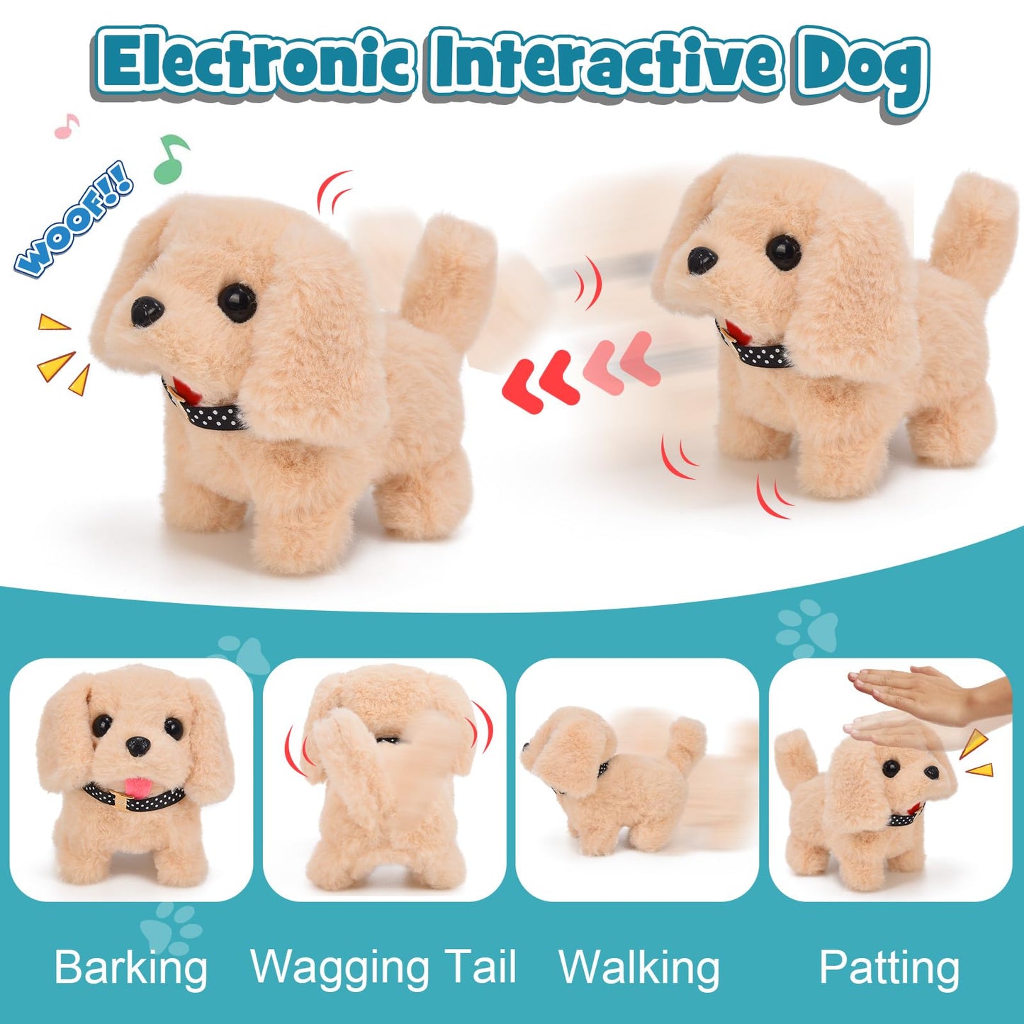 G.C 22Pcs Dog Toys for Kids Doctor Kit, Walking Barking Electronic Interactive Stuffed Dog Vet Kit Costume Pretend Play Puppy Pe