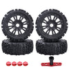 Hobbypark Pre-Glued 1/8 Scale 17mm RC Buggy Tires and Wheels Set with Foam Inserts Mounted for Arrma Typhon 6S 3S Talion 6S Sent
