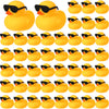 Chivao 48 Pcs Mini Rubber Ducks Bath Duck In Bulk 48 Sunglasses Toy Set Christmas Valentine Duck Gift Bath Toy Bathtub Toys For