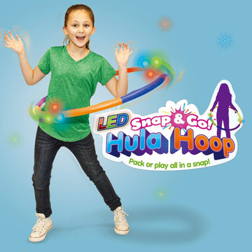 Geospace Led Light Up Snap & Go Multi Color 6 Piece Hula Hoop Toy For Kids Great For Exercise, Birthday Parties (2 Pack) No Batt