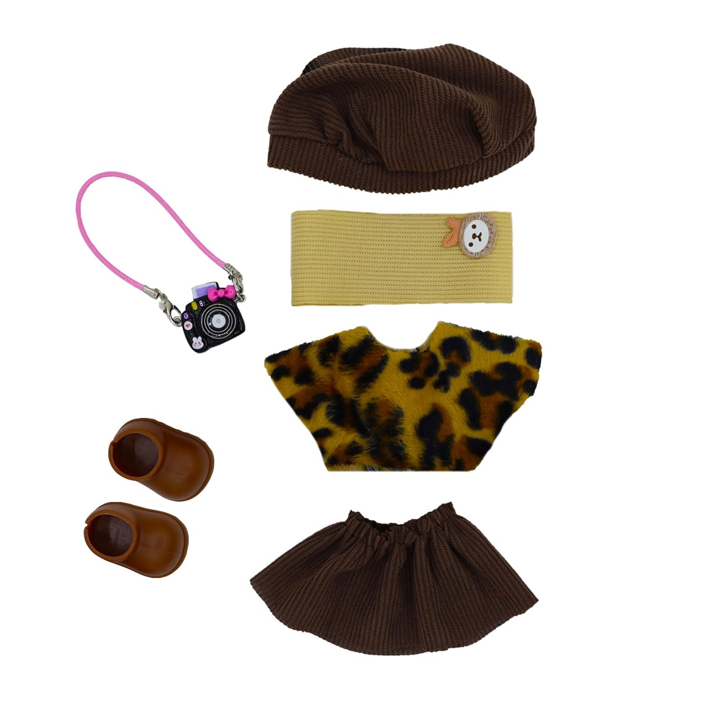 17Cm Doll Clothes Set With Shoes Camera, Luxury Chic Handmade Dolls Outfit, Dress Up Unique Style Hat Cute Clothes Accessories S