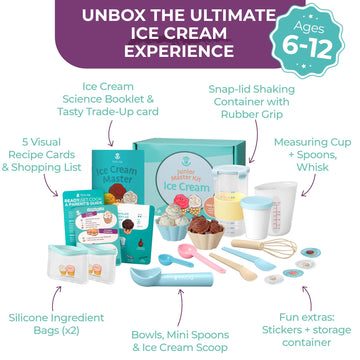 TOVLA JR. Kids Ice Cream Science Kit | STEM Learning Activity | Ages 5-12 | Child-size | Pastel Colors | Model A93