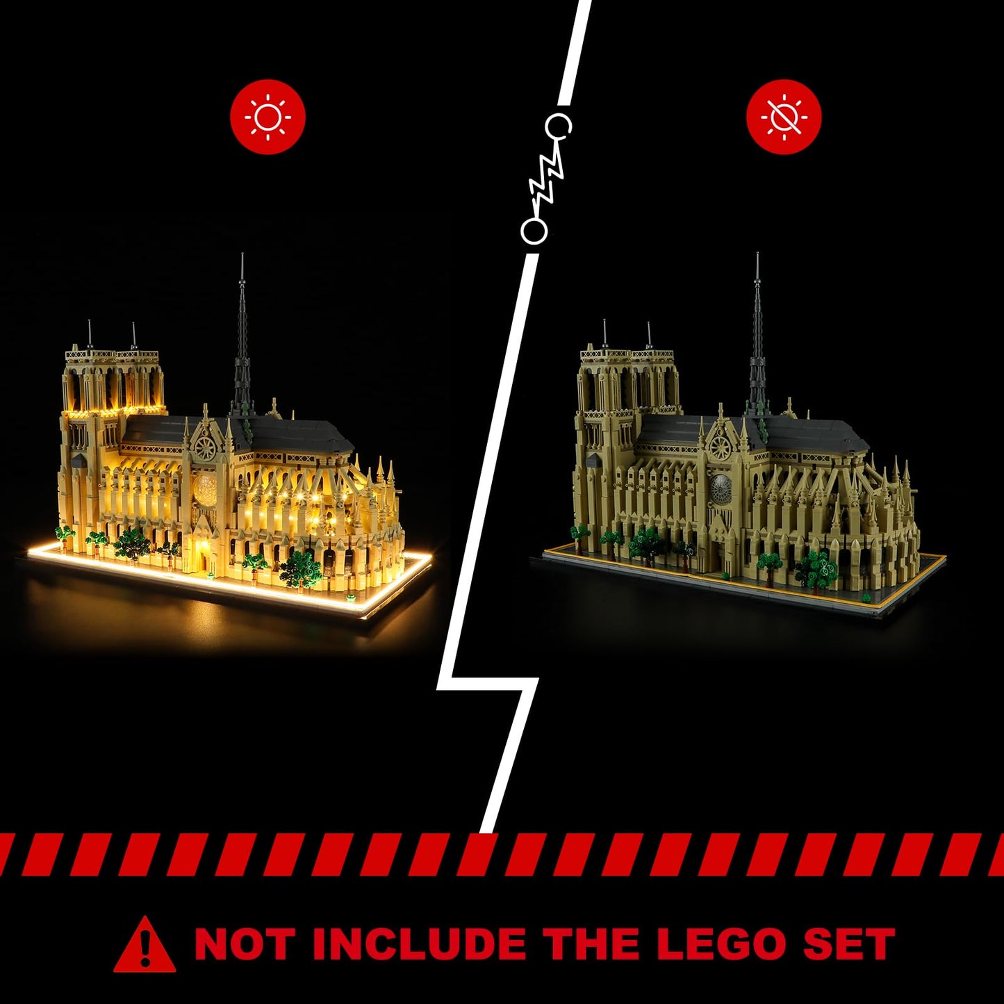 Briksmax 2.0 Light Kit For Lego-21061 Notre Dame Cathedral With Remote Control-Innovative Led Lighting Compatible With Lego Arch