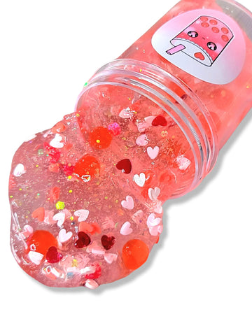 Sweetheart Popping Boba Handmade Scented Clear Slime 4Oz - Hoshimi Slimes