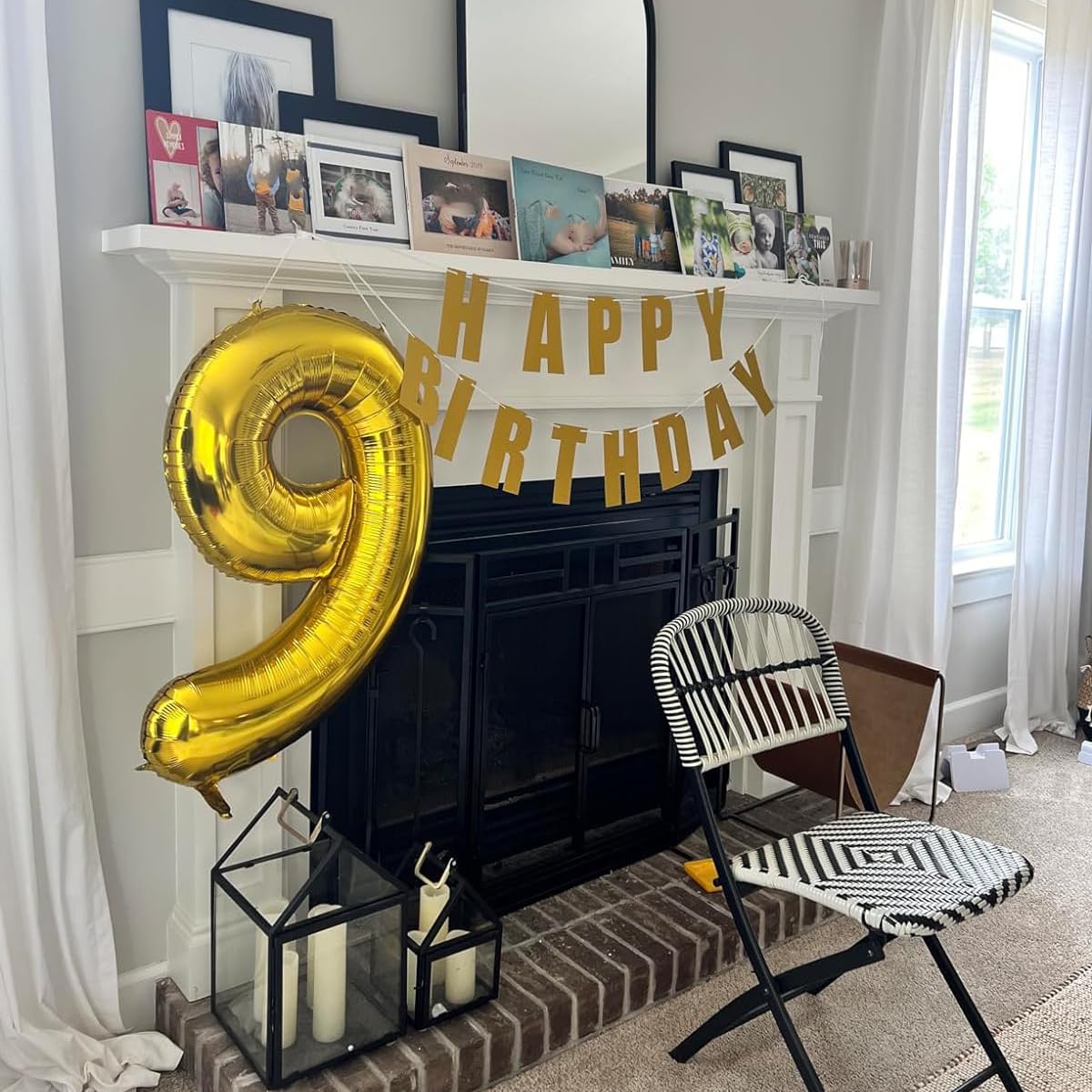 Paticool Gold Number 9 Balloon, 40 Inch Large Number Foil Mylar Balloons For 9Th Girl Boy Birthday Party Celebration Decorations