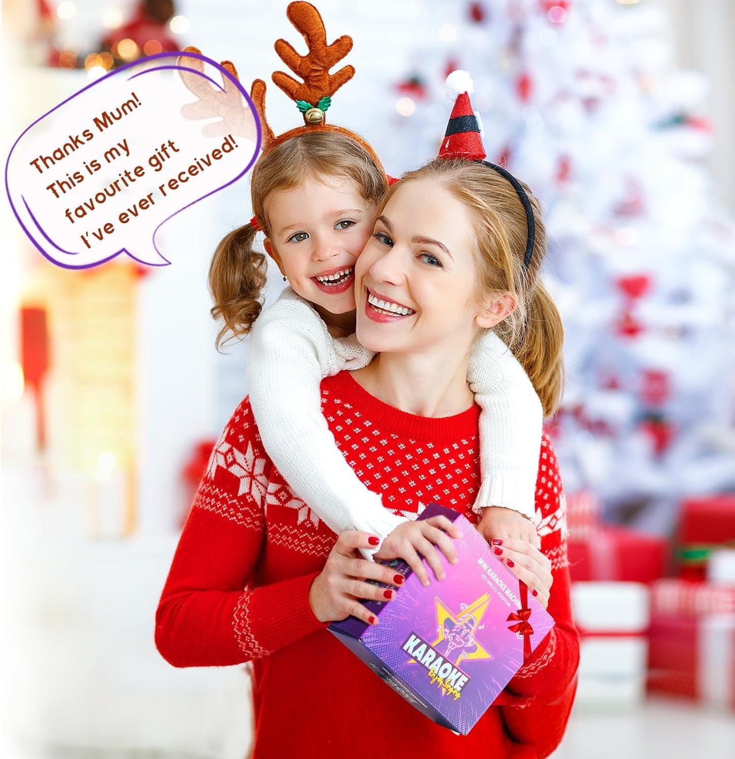 YLL Mini Karaoke Machine for Kids Adults, Portable Bluetooth Speaker with 2 Wireless Microphones, Birthday Gifts Toys for Girls