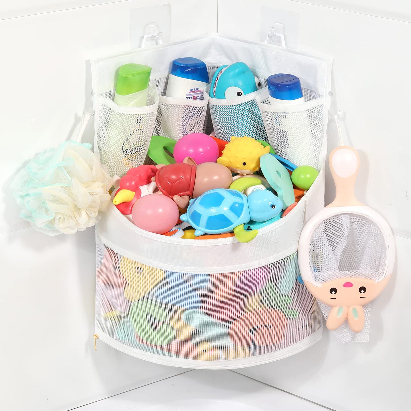 Ligereza Baby Bathtub Toy Storage - 17' X 13' Bathtub Toy Holder Mesh Bathtub Toy Holder Let Baby Bathtub Toys To Dry Faster, Bathtub Toy Organizer For 1-3 Year Old Toddler Bathtub Toys