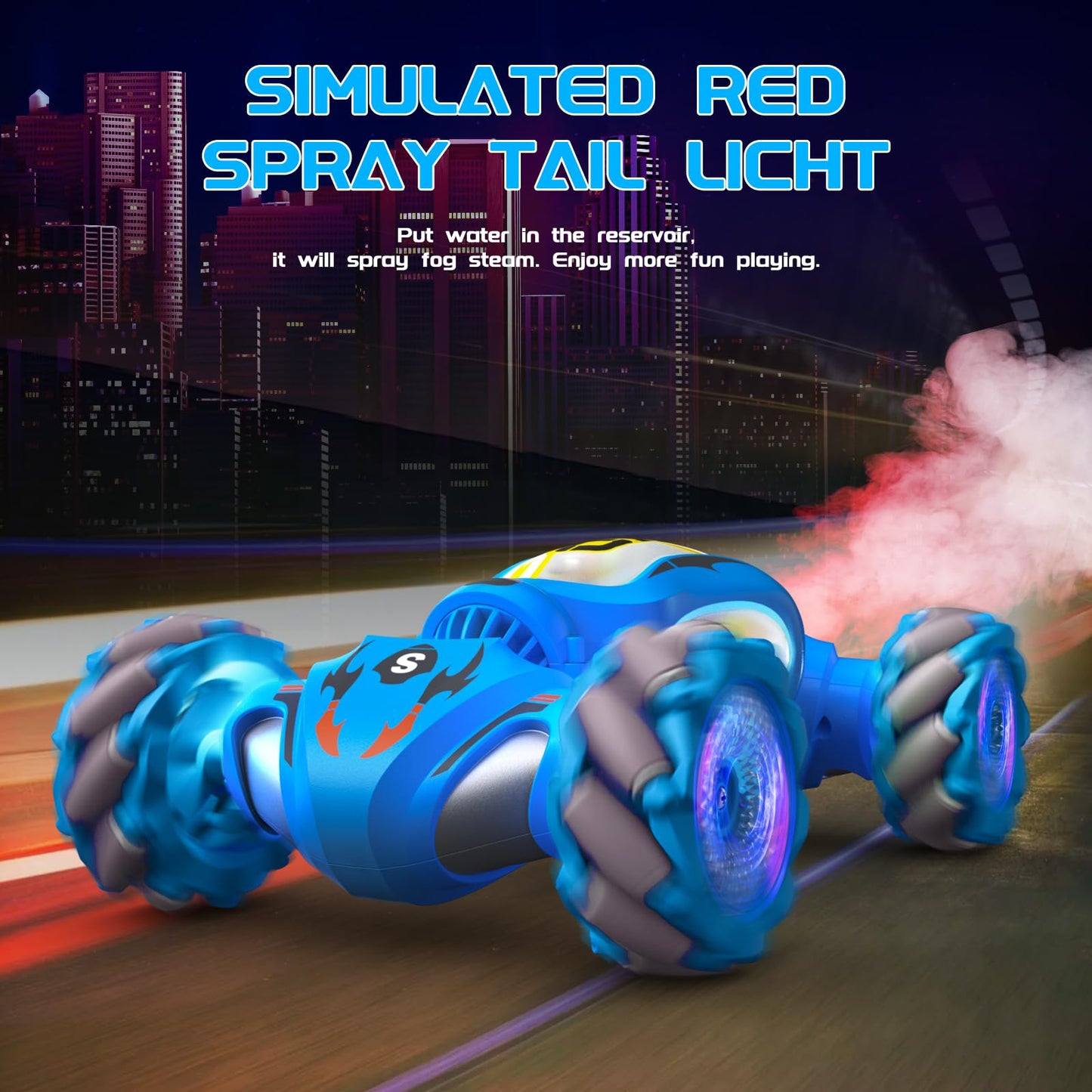 Remote Control Car,Gesture Sensing Rc Stunt Car for Boys,2.4GHz 4WD Toy Cars with Lights Music Spray Birthday Gifts for Teen Boy