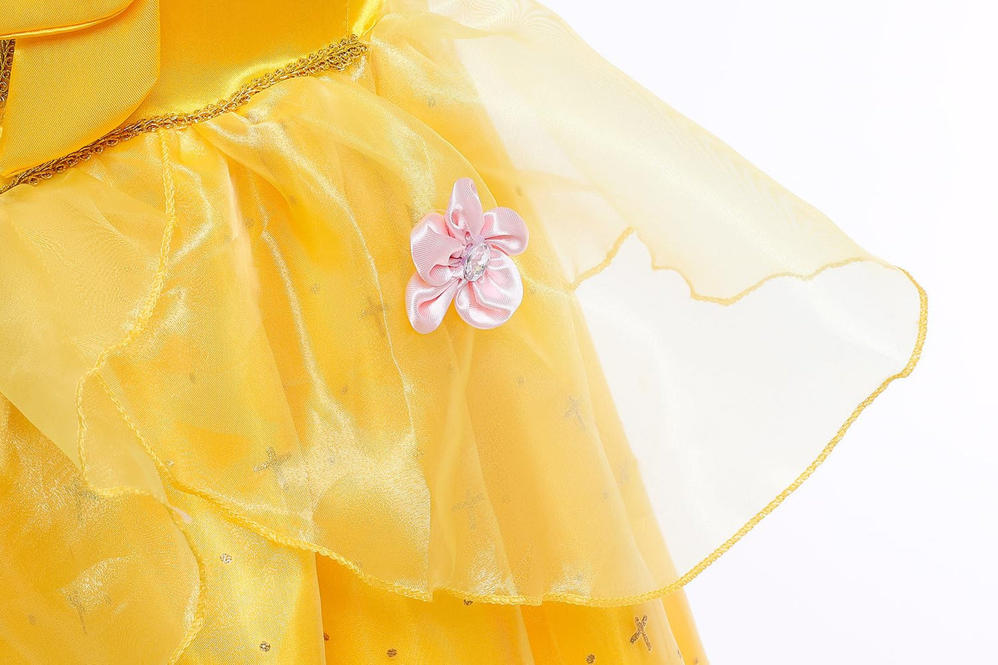 Princess Belle Costume For Girls Birthday Party Outfit Halloween Cosplay Dress Up With Accessories 9-10