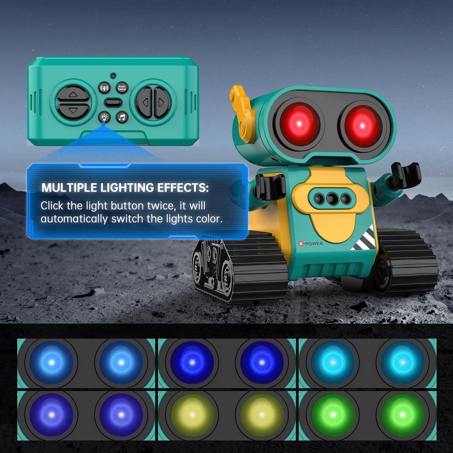 Hamourd Electronic Pets Robot Toys For Boys & Girls, Remote Control Robot Kids Toys, Auto-Demo, Gesture Sensing, And Multiple Eye Light Auto Modes, Flexible Arms, Dance, Music, Boys Toys