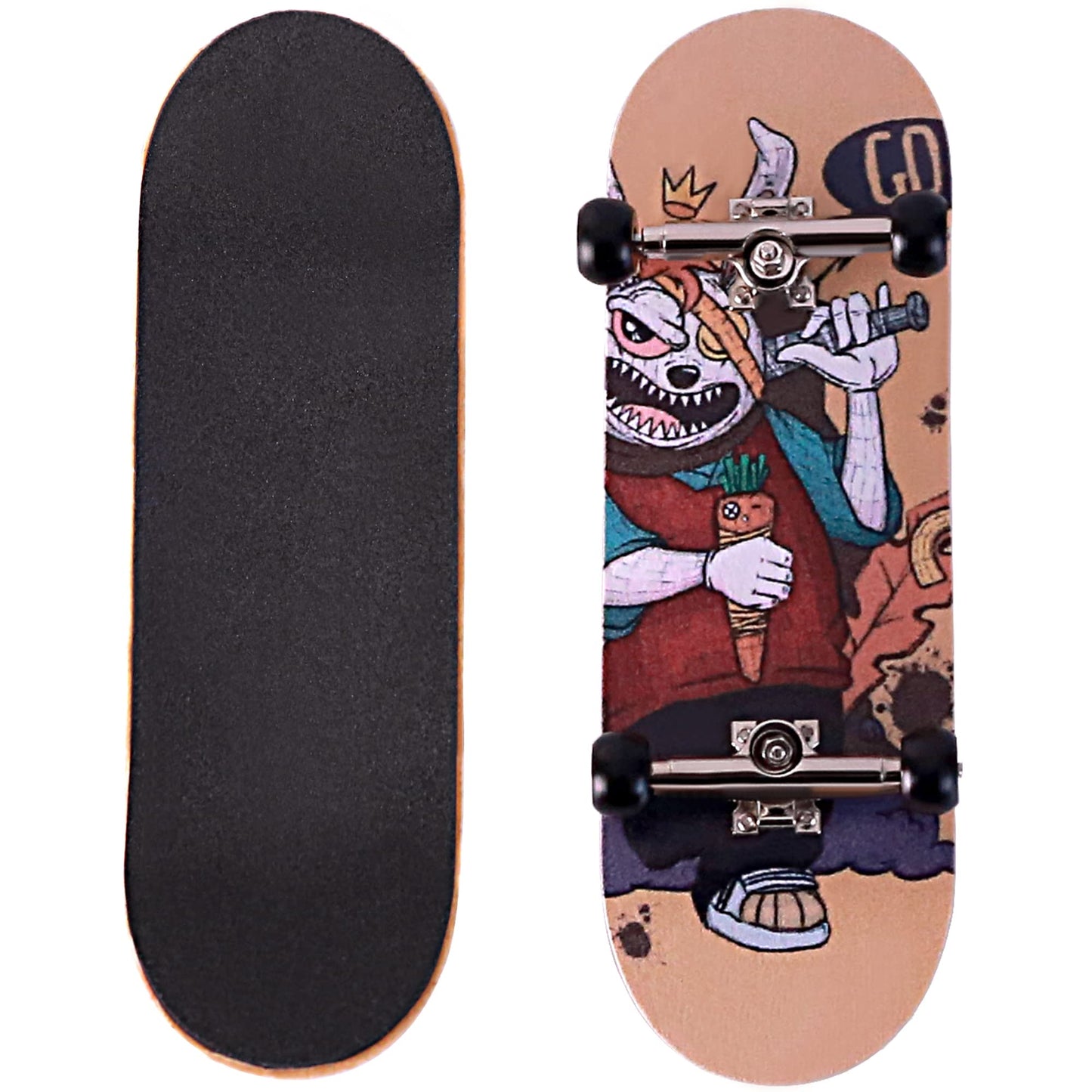 Bravord Professional Complete Wooden Fingerboard 32/34Mm 5-Ply Maple Finger Skateboard With Upgraded Components (Captain-M)
