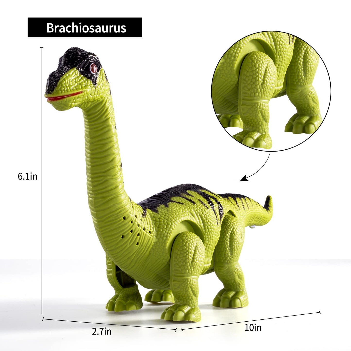Temi 3 Pack Electric Walking Dinosaur Toys For Toddlers 2-4 3-5 Years With Roar Sounds And Lights Up, Realistic Robot T-Rex, Brachiosaurus, Stegosaurus Dinosaur Figures For Kids