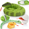 Tezituor Giant Green Boa Constrictor Plush Toy, 80 Realistic Stuffed Animal with 3 Babies & 2 Eggs - Perfect Gift for Boys & Girls