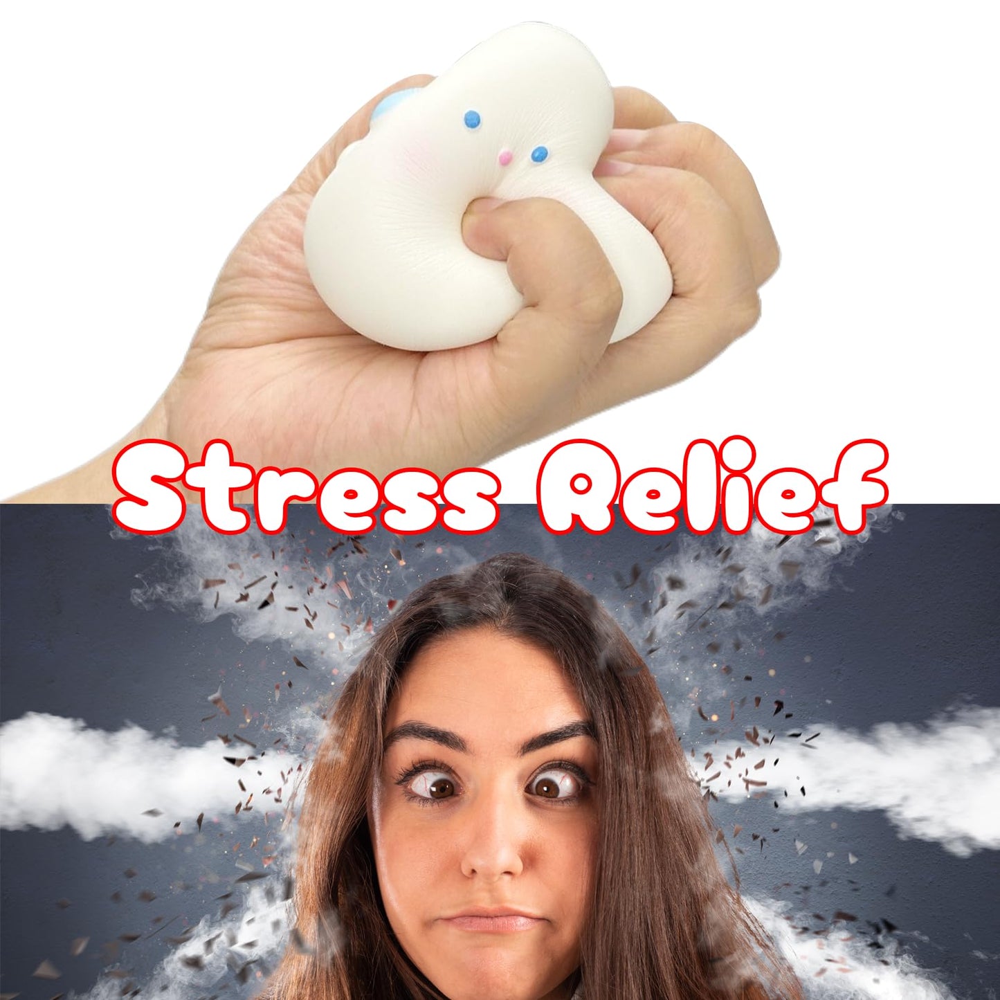 funnysquee Cute Horned Monster Squishies Toy,Stress Balls for Kids Adults,Small Monster Stress Relief Squeeze Toys for Kid Chris