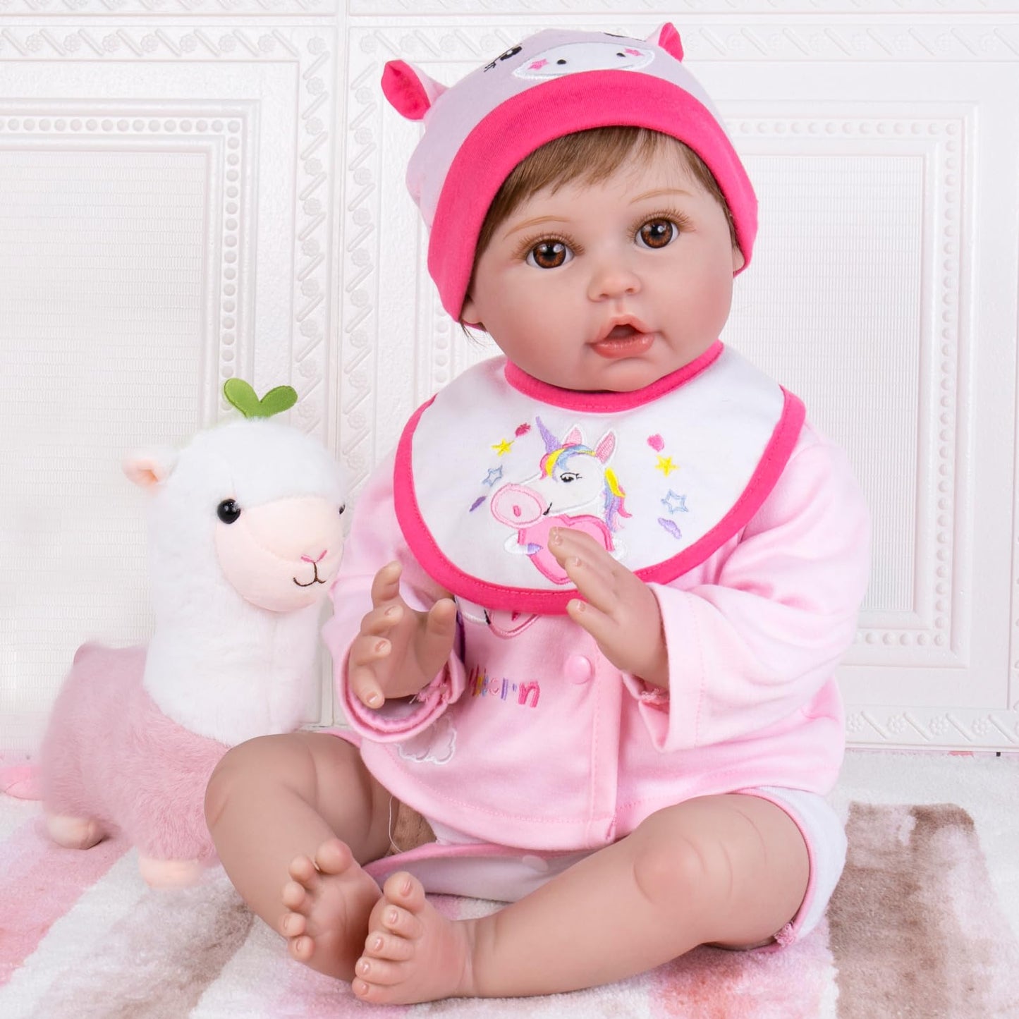 Aori Lifelike Reborn Baby Dolls - 22 Inches Realistic Weighted Newborn Girl Dolls, Great Gift Set For Kids 3+, Pre-Parents, Grand-Parents, Collectors