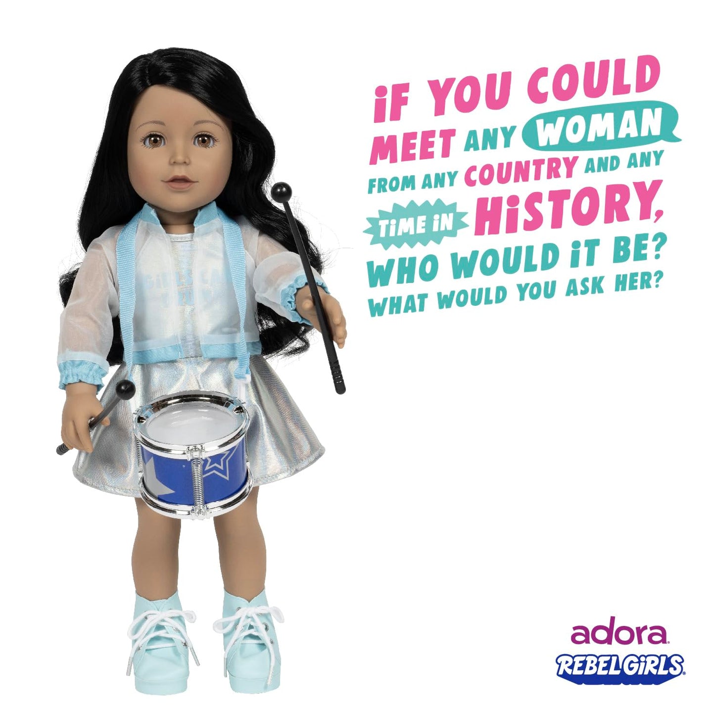 Adora 18'' Rebel Girls Doll Collection - Inspired By Good Night Stories Rebel Girl Books - Premium Quality Soft And Movable Doll