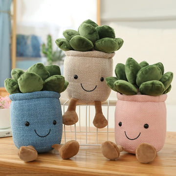 Evlooe 3Pcs Succulents Plush Toy, Cute Succulents Plushies, Stuffed Potted Plants Plush Doll, Soft Plush Succulent Gifts For Kid