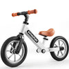 SYNCFUN Toddler Balance Bike - 12'' Lightweight with Adjustable Seat, Rubber Tires, White - Ideal for Kids 2-5 Years Old