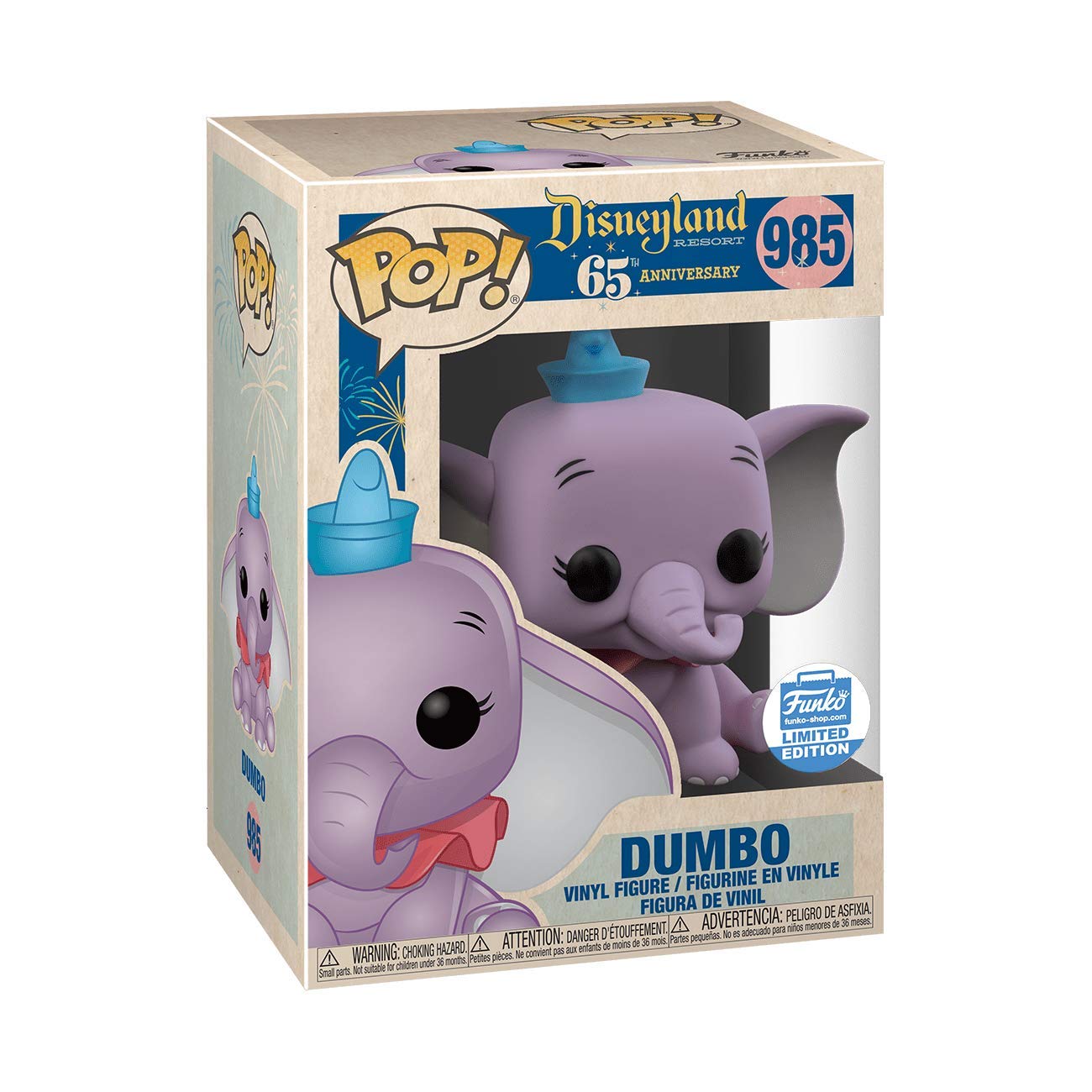 Funko Pop! Disneyland Resort 65Th Anniversary: Dumbo (Purple) Exclusive Vinyl Figure #985