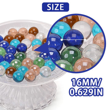 Powerking 100 Pieces Clear Glass Marble, 10/16 Inch Marble Toy For Kids For For Kids For Filling Vase/Chinese Checker/Aquarium/G