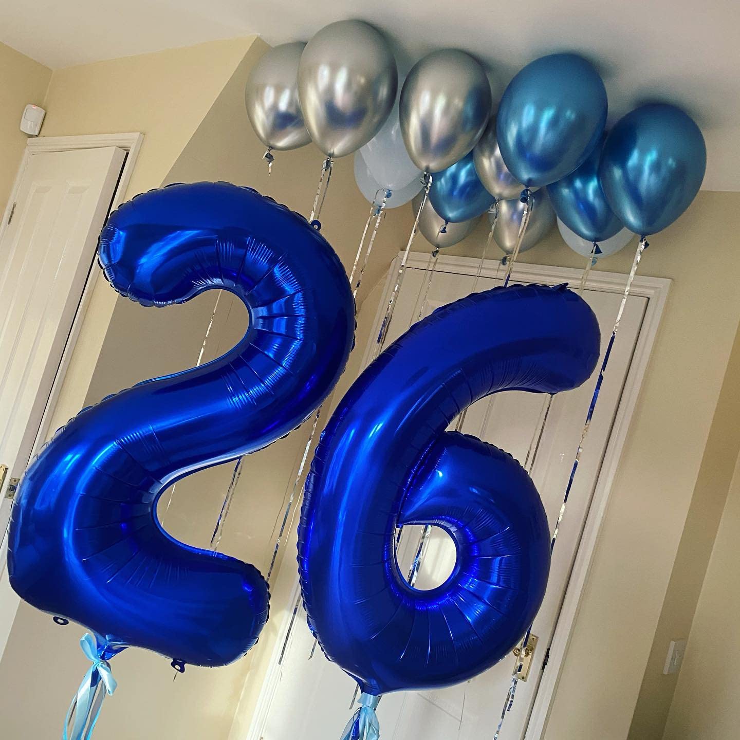 40 Inch Navy Blue 26 Number Balloons Giant Jumbo Huge 26 Or 62 Foil Mylar Helium Number Digital Balloons Dark Blue Birthday Myla