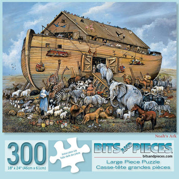 Bits And Pieces – 300 Piece Jigsaw Puzzle For Adults – Noahs Ark - Religious Jigsaw Puzzles By Artist Ruane Manning, Completed Puzzle Size: 18' X 24'