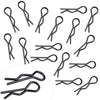 HobbyPark Small 1/16 1/18 Body Clips Bent Springy R Pins Black RC Car Shell Replacement Parts (50-Pack)
