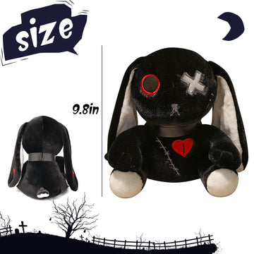Qleewei Goth Bunny Plush Rabbit Stuffed Animal Horror Plushies Easter Stuffed Animal Creepy Spooky Bunny Stuffed Animal Crazy Ra