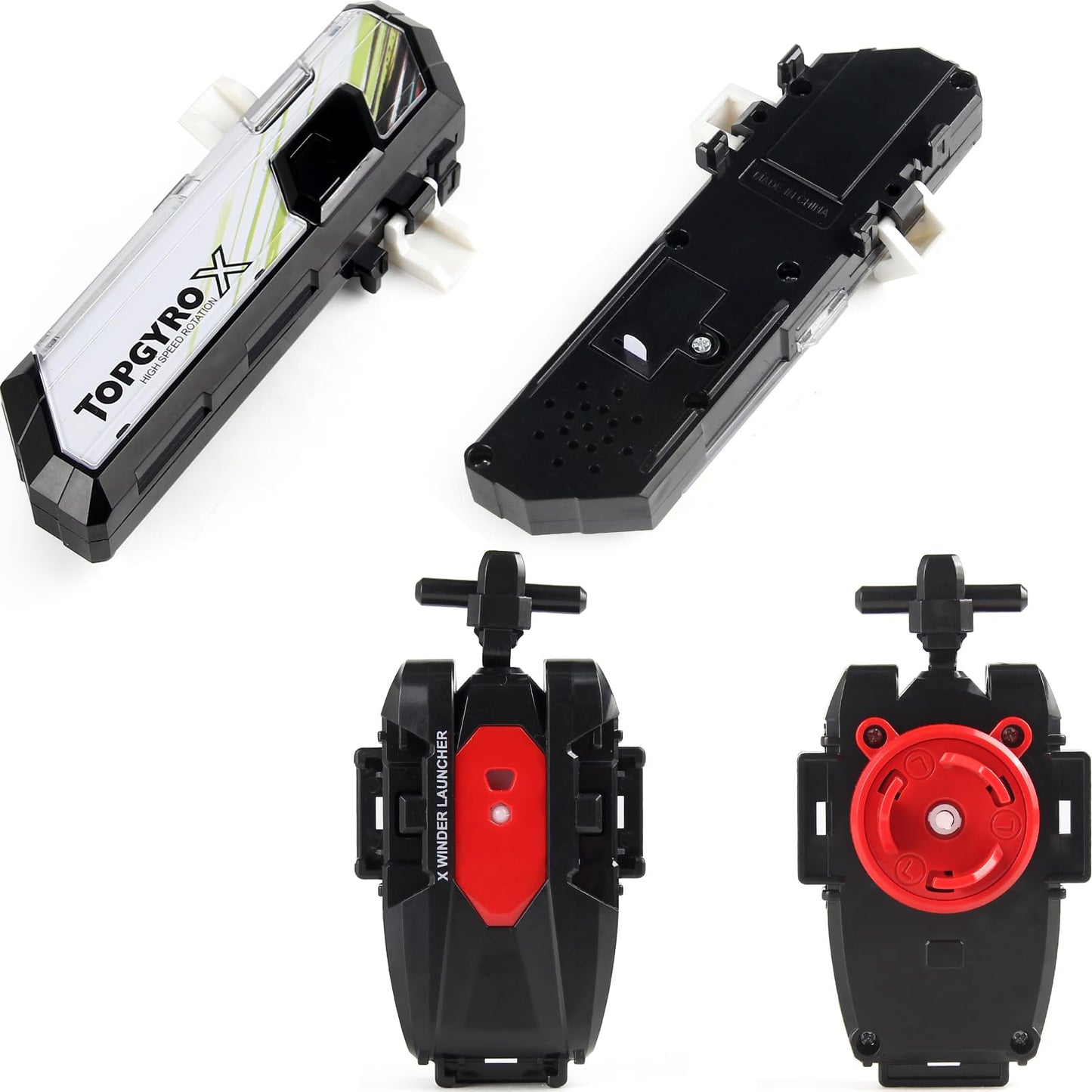 Bey X Launcher And Grip Set, X String Launcher Grip Compatible For Left Spin X Series (Black)