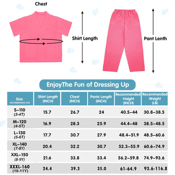 Riorand Doctor Costume For Kids,Toddler Nurse Scrubs Career Day Costume Halloween Dress Up Cosplay For Boys Girls 3-11 Years (Pi