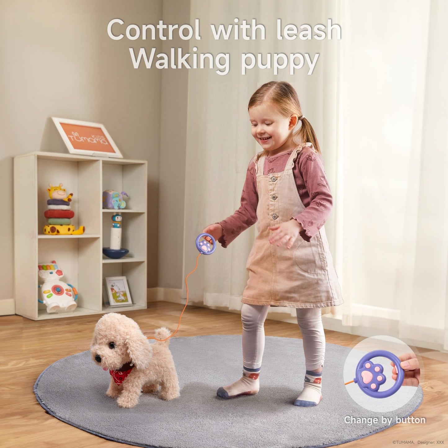 Tumama Remote Control Electronic Plush Puppy Dog Toy, Fun Interactive Toys,Walks,Barks,Shake Tail,Dress Up Realistic Stuffed Animal Dog, Gift For Girls Boys Age 3-6 Year Old
