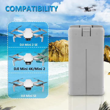 COOLSHOW Intelligent Flight Mini 4K Battery Mini 2 Series Battery 2 Packs 2400mAh and Smart LED Triple Mini 2 Battery Charger Tw