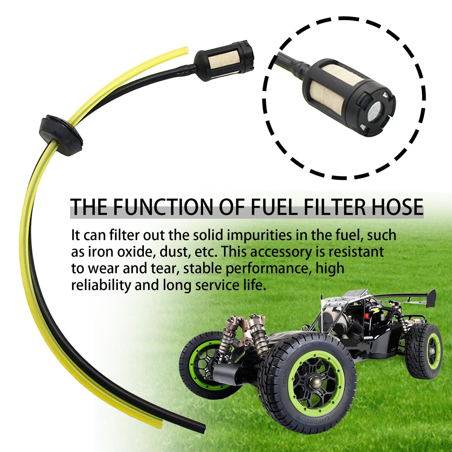FLMLF Tubing Oil Filter kit with Fuel Tank Cap fit zenoah Engine chongyang Engine for Hpi Baja Rovan King Motor 5B 5T 5SC
