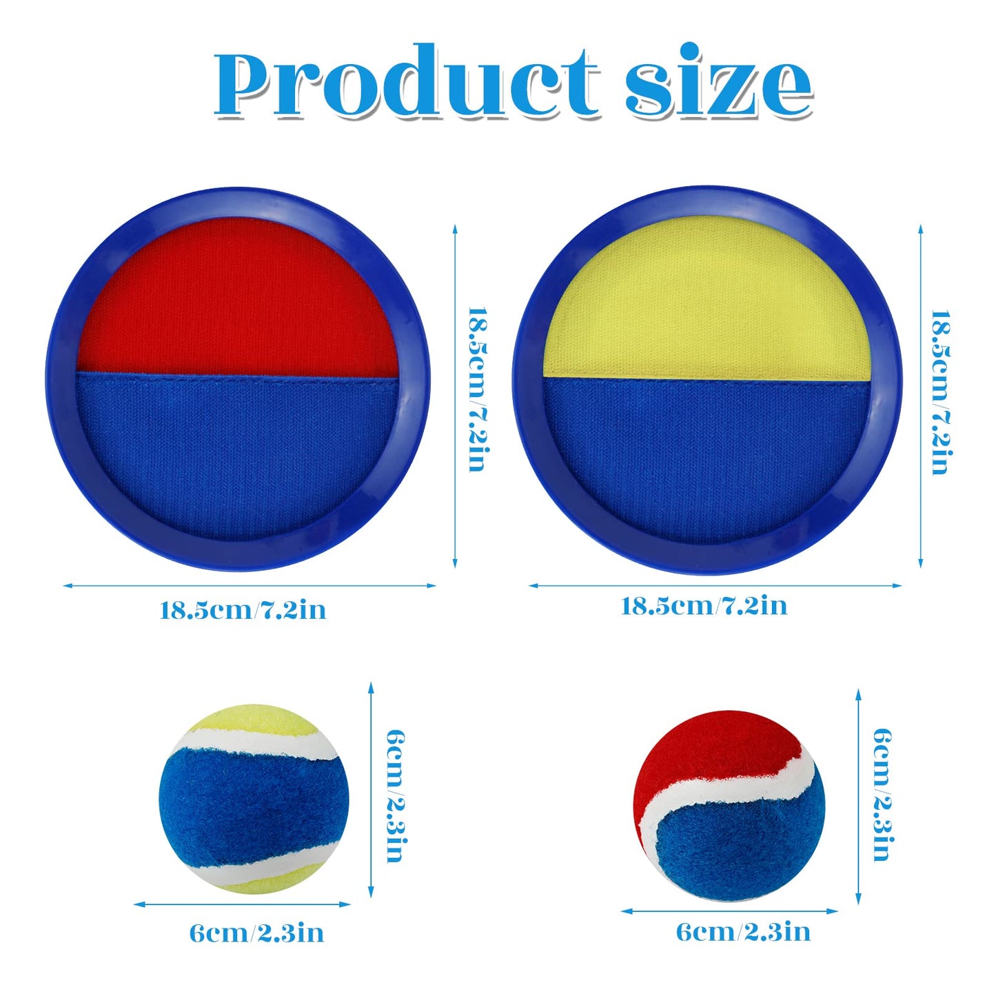 jxzdle Toss and Catch Game Set, Outdoor Games with 4 Paddles 4 Balls and 1 Storage Bag, Great Outdoor Toys/Gifts for Kids, Class