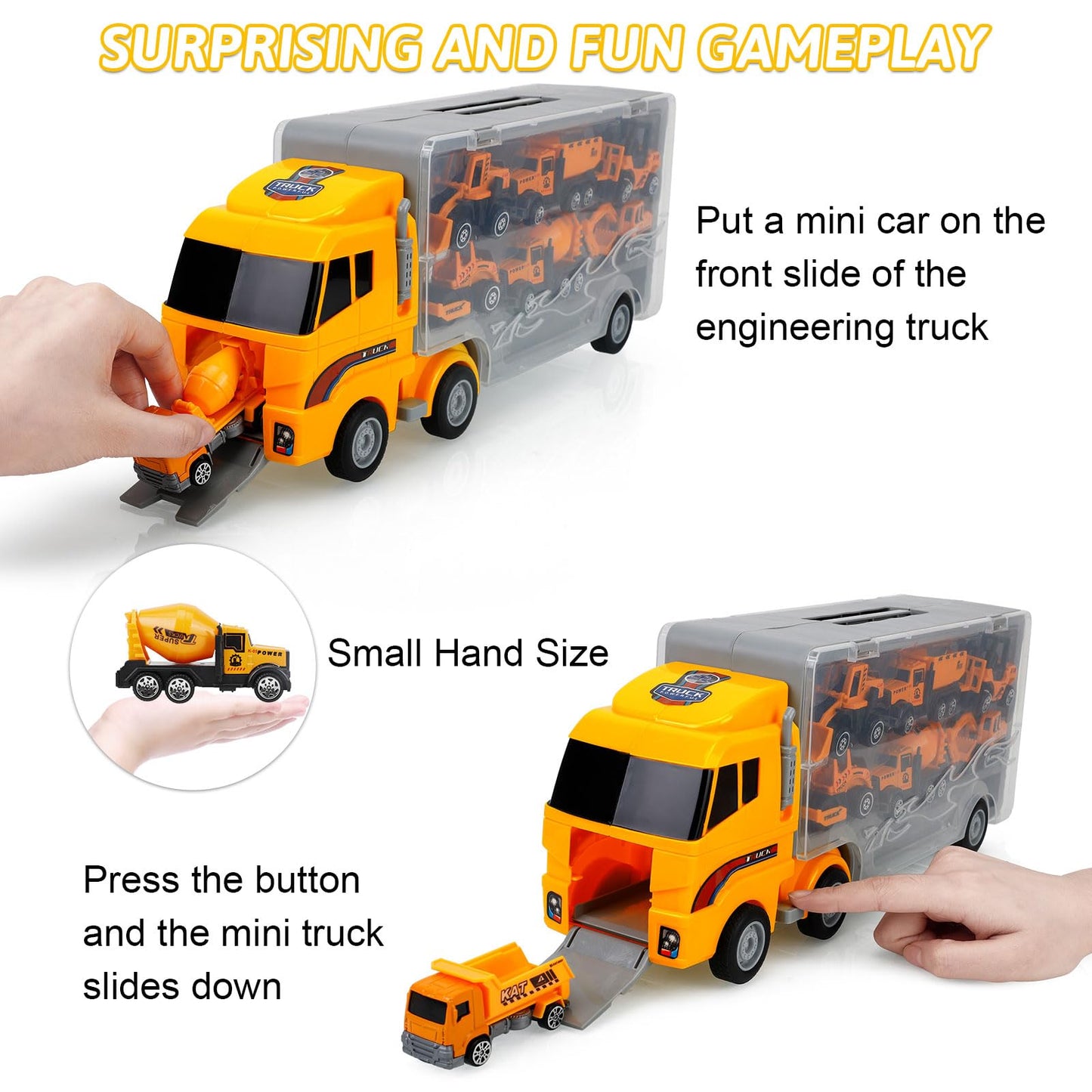 ALOTJOY Toys for Boys,25 Pcs Engineering Die-cast Construction Car Toddler Toys for 3 Year Old Boys Vehicles Gifts Kids Toys for