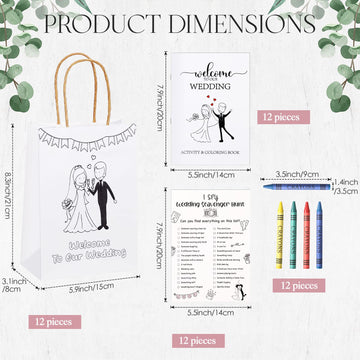Gueevin Wedding Coloring Books for Kids - 48 Pcs, Individually Packaged, Paper, Goodie Bags & Scavenger Hunt Sheets