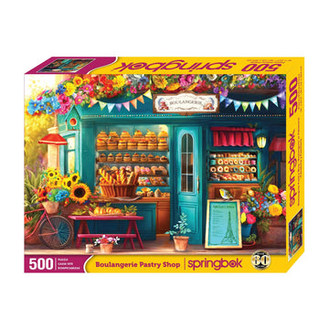 Springbok'S Boulangerie Pastry Shop 500 Piece Jigsaw Puzzle For Adults Will Have Your Wishing For Pasteries In This Colorful Scene Of Baked Goods And Flowers.