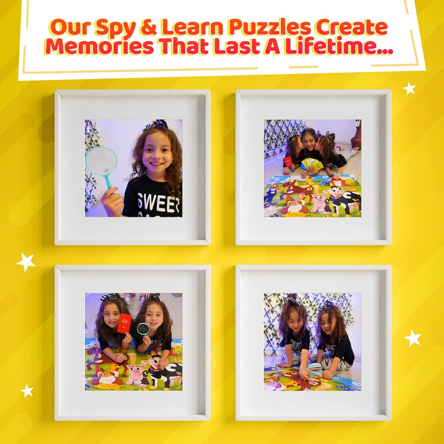 I Spy Number Puzzle With Flashcards And Magnifying Glass 2Ft X 3Ft-Large 48 Piece Candy Land Jumbo Floor Puzzles For Kids Ages 3