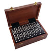 Marion Double 9 Domino Set (55 Tiles) Jumbo Tournament Professional Size With Spinners In Dovetailed Sheesham Wood Box (Black)