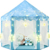 Kixinwa Frozen Princess Tent For Girls, Kids Play Tent With Led Large Snowflake Lights, Castle Playhouse Tent For Children Toddl