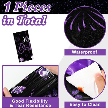 Tudomro 1 Pcs Happy Birthday Tablecloths Happy Birthday Decorations Plastic Table Cover Rectangular Cloths For Women Men Baby Sh