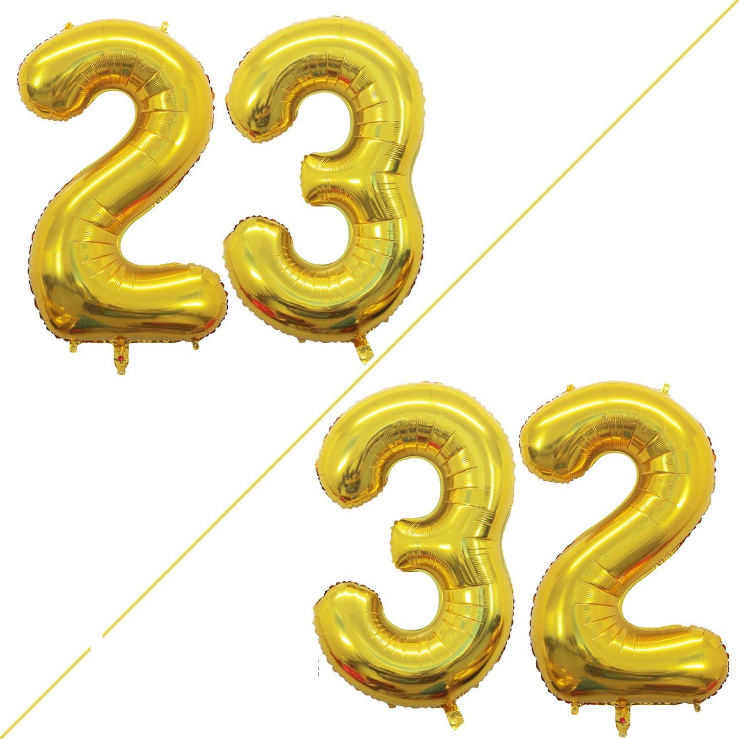 Goer Number 23 Balloons For 23Rd Birthday Party Decorations,42 Inch Jumbo Foil Helium 32 Balloons For 32Nd Birthday Party Decoration (Gold)