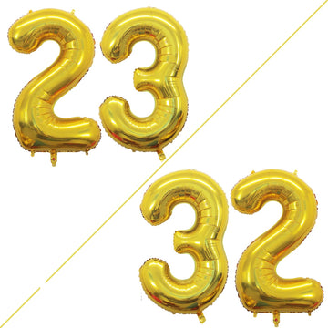 Goer Number 23 Balloons For 23Rd Birthday Party Decorations,42 Inch Jumbo Foil Helium 32 Balloons For 32Nd Birthday Party Decoration (Gold)