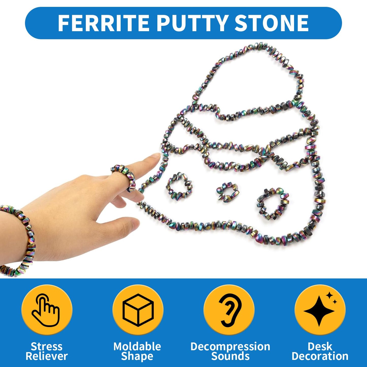 Srenmsmt Ferrite Putty, 1100 Pcs Magnetic Fidget Toy, Crags Ferrite Putty, Fidget Toys Adults For Office Stress/Anxiety Relief,