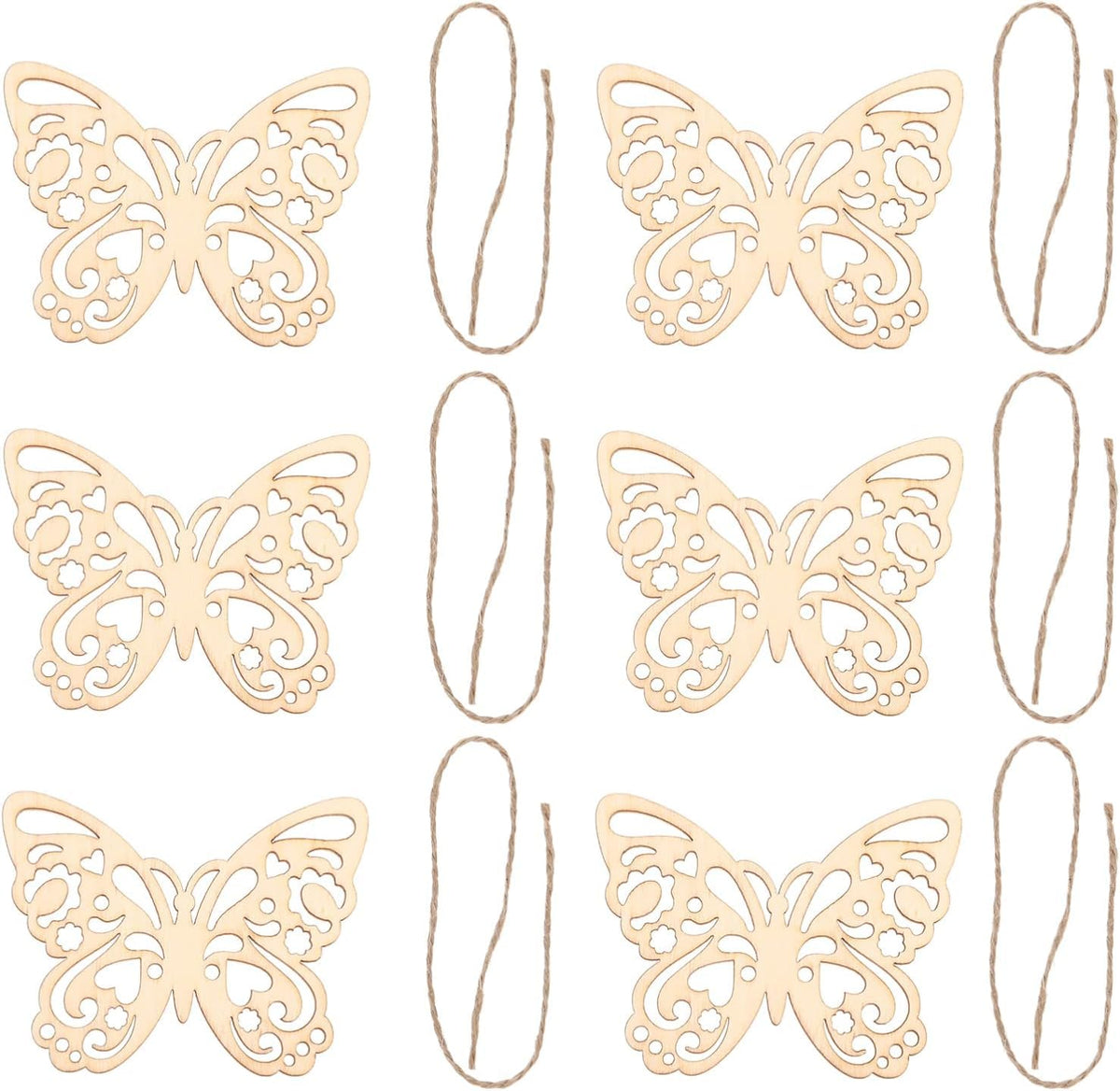 Cliths Wood Crafts Unfinished 25 Sets Wooden Butterfly Cutouts, Blank Wood For Kids Painting & Home Decoration (2.7X3.5 Inch,