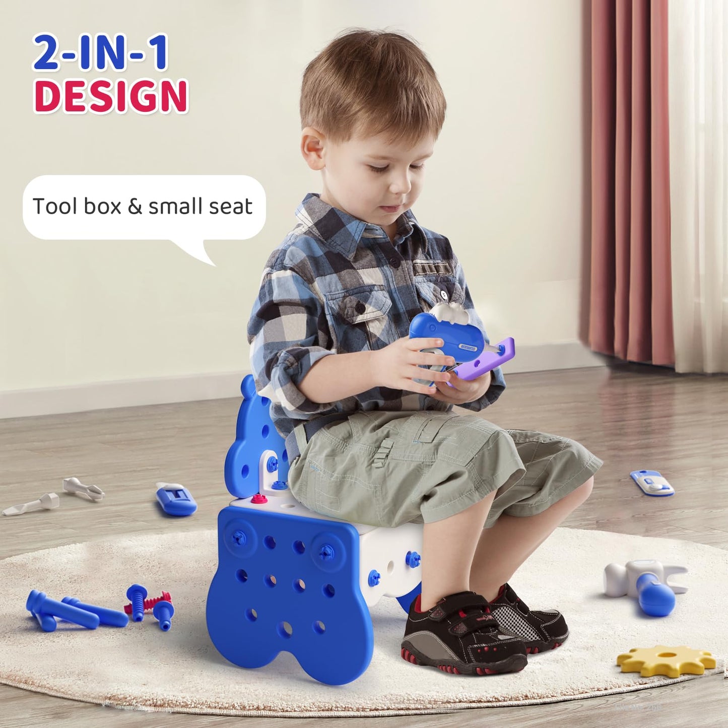 Kids Tool Set, Tool Box Kit for Kids,Toddler Tool Set with Drill,Pretend Play Construction Toys Tools for Boys Girls, Christmas