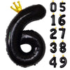 Gifloon Black Number 6 Balloon With Crown, Large Number Balloons 40 Inch, 6Th Birthday Party Decorations Supplies 6 Year Old Bir