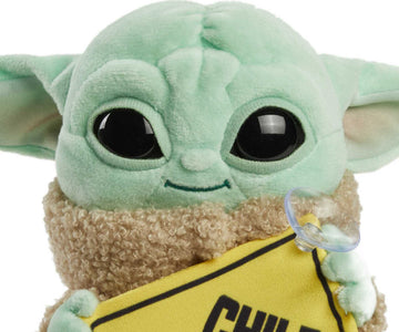 FISHER-PRICE BABY Star Wars Grogu Plush Toy & “Child on Board” Sign, 8-in Green Cuddle Character, Soft Collectible, Model GXB51