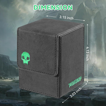 Tombert 150+ Premium Deck Box For Mtg, Ptcg, Large Capacity With 2 Dividers, Fits 150+ Sleeved Cards Tcg Trading Card Games (Gre